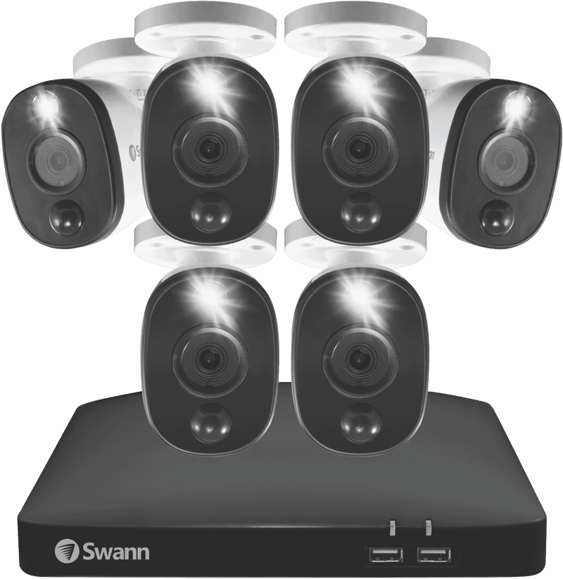 Swann 1080p 6 Camera DVR Kit with 6 Warning Light