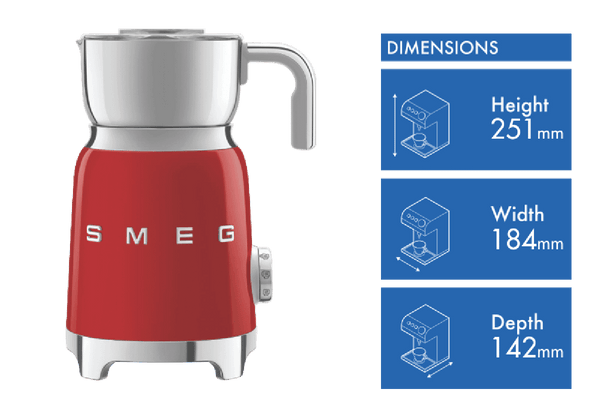 Smeg 50's Style Retro Milk Frother Red