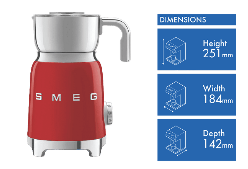 Smeg 50's Style Retro Milk Frother Red