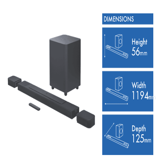 JBL Bar1000 7.1.4 880W True Atmos Soundbar