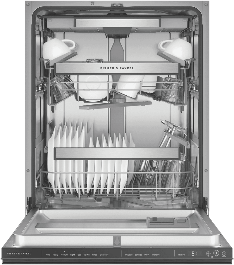 Fisher & Paykel Built-under Dishwasher, Black Glass