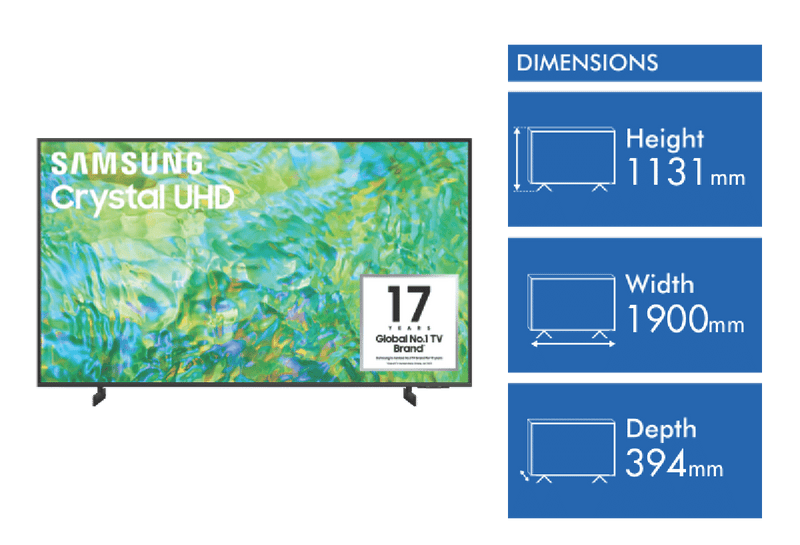 Samsung 85" CU8000 4K Crystal UHD Smart TV 23