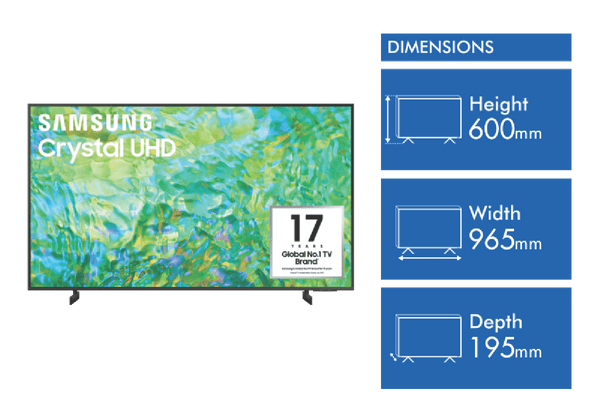 Samsung 43" CU8000 4K Crystal UHD Smart TV 23