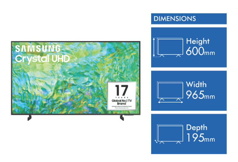 Samsung 43" CU8000 4K Crystal UHD Smart TV 23
