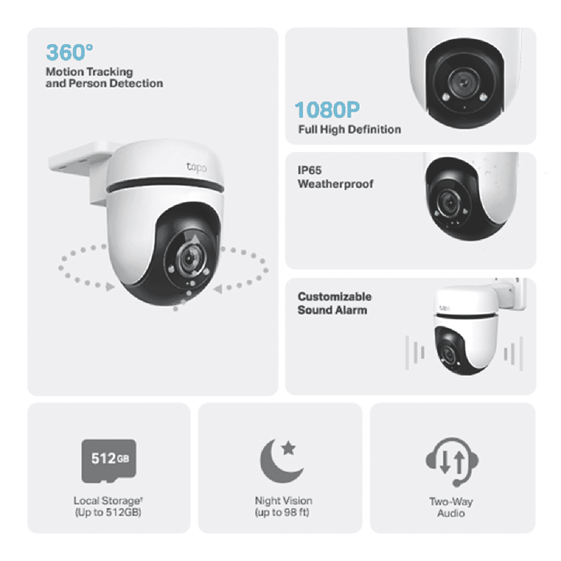 TP-LINK Outdoor HD Pan/Tilt Security Wi-Fi Camera