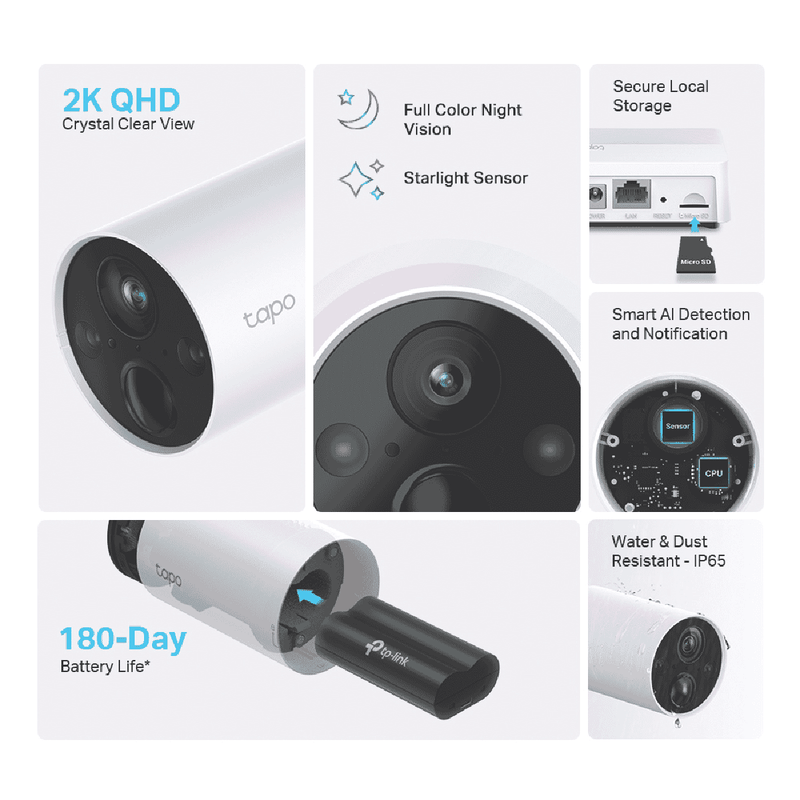 TP-LINK 2k Smart Wire-Free Security Camera w/Hub