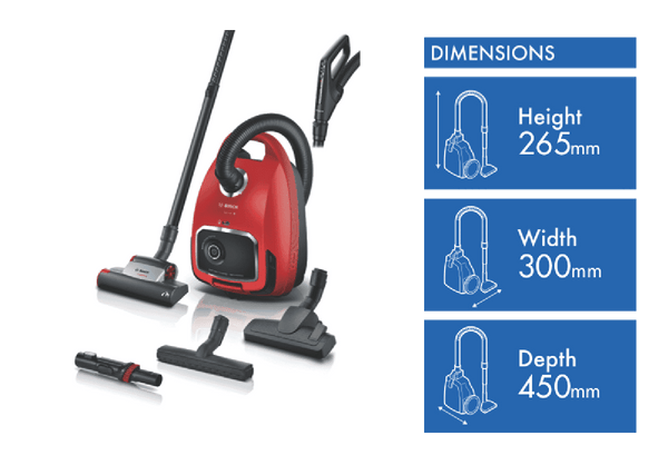 Bosch Series 6 ProAnimal Bagged Vacuum Red