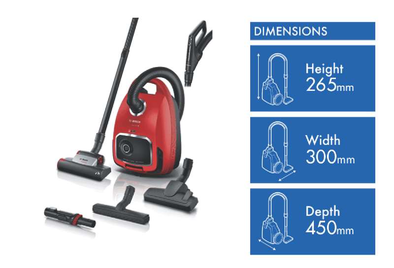 Bosch Series 6 ProAnimal Bagged Vacuum Red