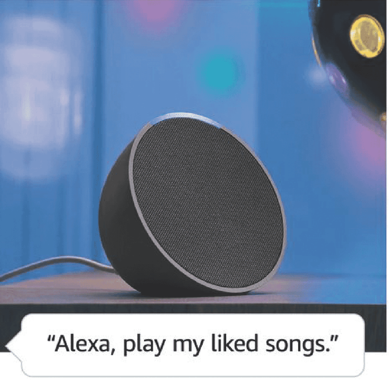 Amazon Pop Compact Smart Speaker with Alexa (Charcoal)