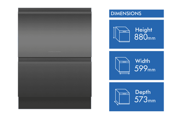 Fisher & Paykel Double DishDrawer Dishwasher Black Stainless Steel