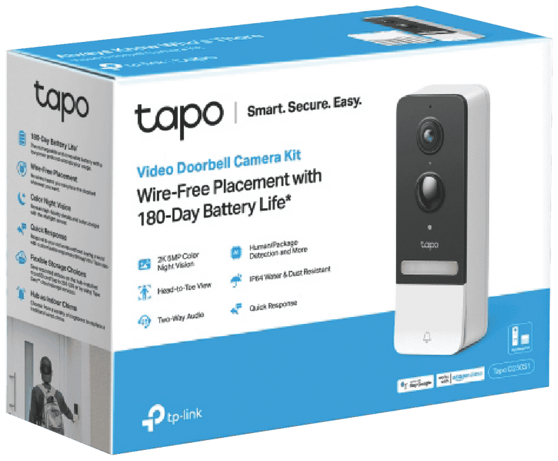 TP-LINK 2K Smart Wireless Video Doorbell w/Hub