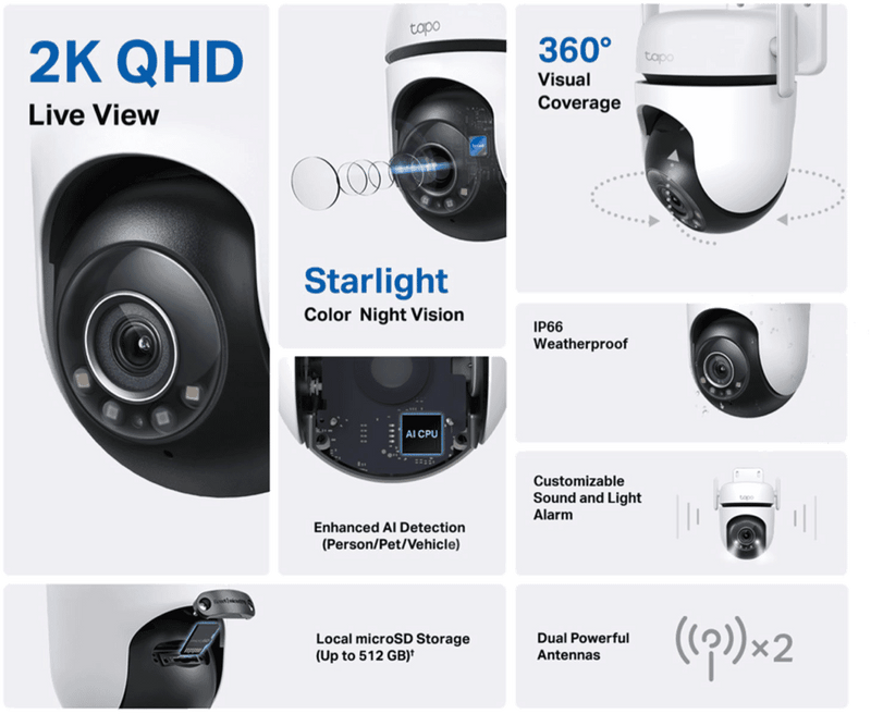 TP-LINK Tapo 2K Outdoor Pan/Tilt Security Wi-Fi Camera