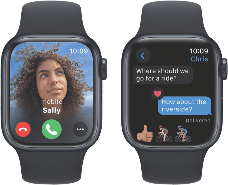 Apple Watch Series 9 GPS 41mm Midnight Aluminium Case with Midnight Sport Band - M/L