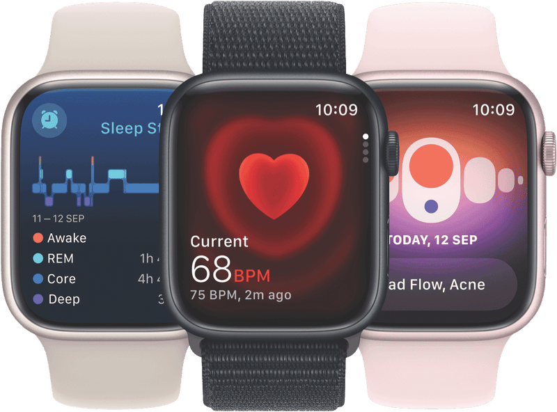 Apple Watch Series 9 GPS 41mm Midnight Aluminium Case with Midnight Sport Band - M/L