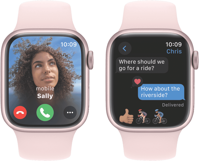 Apple Watch Series 9 GPS 41mm Pink Aluminium Case with Light Pink Sport Band - S/M