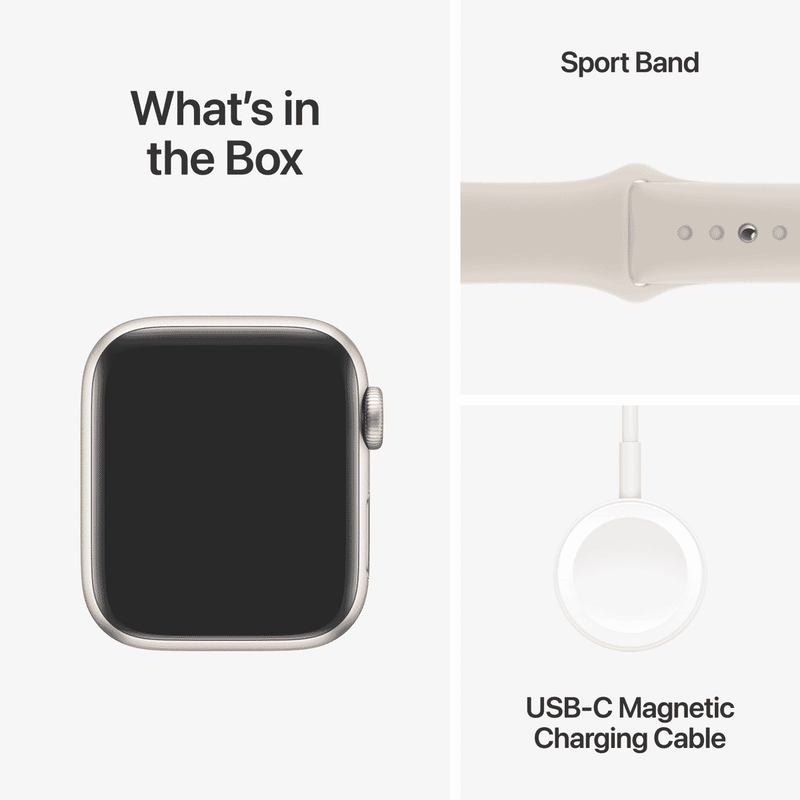 Apple Watch SE (GPS) 40mm Starlight Aluminium Case with Starlight Sport Band S/M