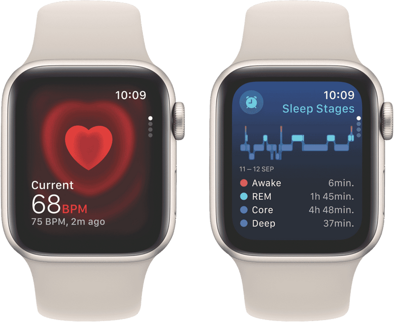 Apple Watch SE (GPS) 40mm Starlight Aluminium Case with Starlight Sport Band S/M
