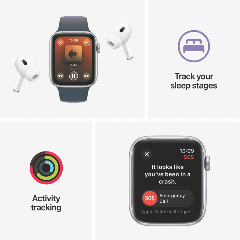 Apple Watch SE GPS 40mm Midnight Aluminium Case with Midnight Sport Band - S/M