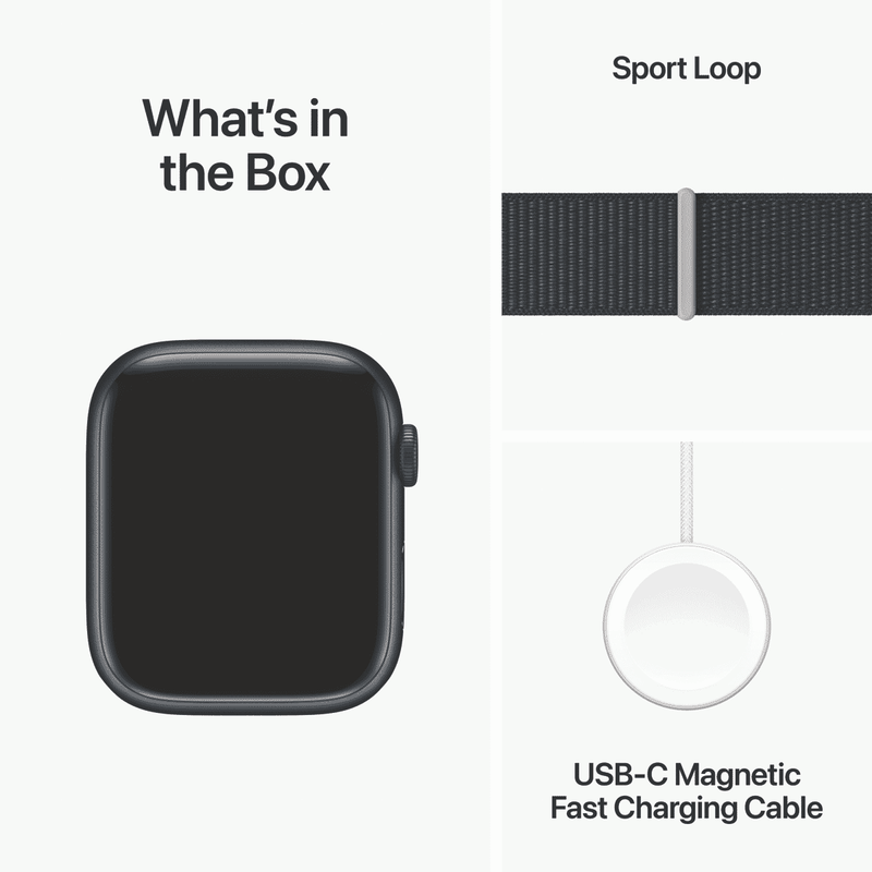 Apple Watch Series 9 GPS 45mm Midnight Aluminium Case with Midnight Sport Loop