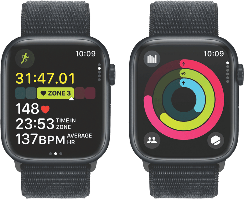 Apple Watch Series 9 GPS 45mm Midnight Aluminium Case with Midnight Sport Loop
