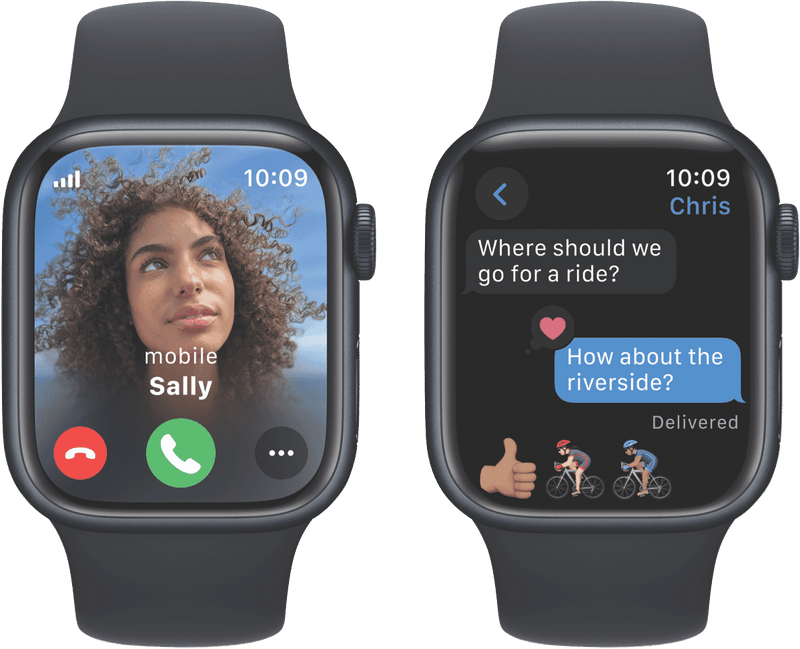 Apple Watch Series9 GPS + Cellular 41mm Midnight Aluminium Case with Midnight Sport Band - S/M