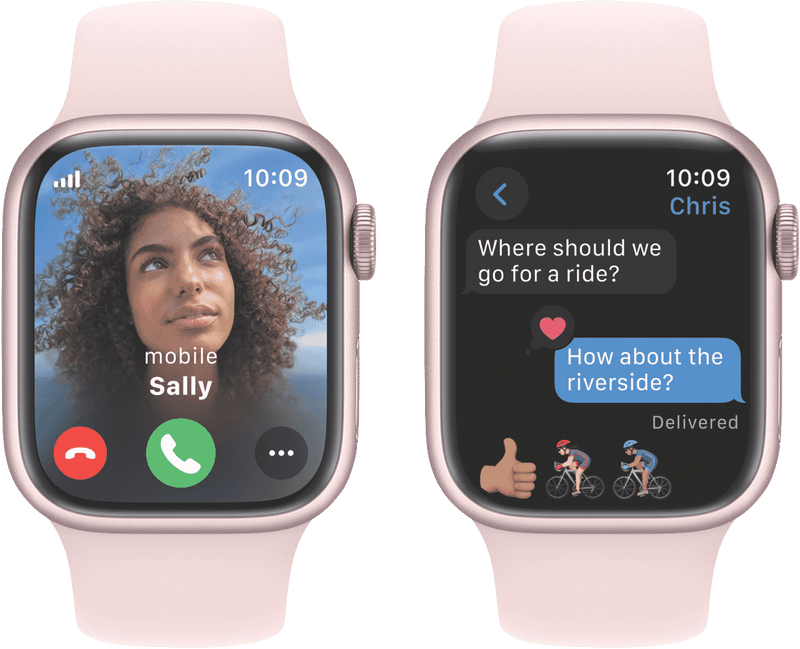 Apple Watch Series9 GPS + Cellular 41mm Pink Aluminium Case with Light Pink Sport Band - S/M