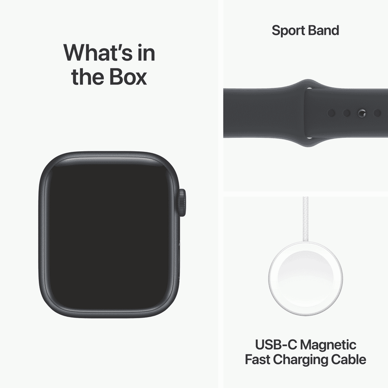 Apple Watch Series9 GPS + Cellular 45mm Midnight Aluminium Case with Midnight Sport Band - M/L