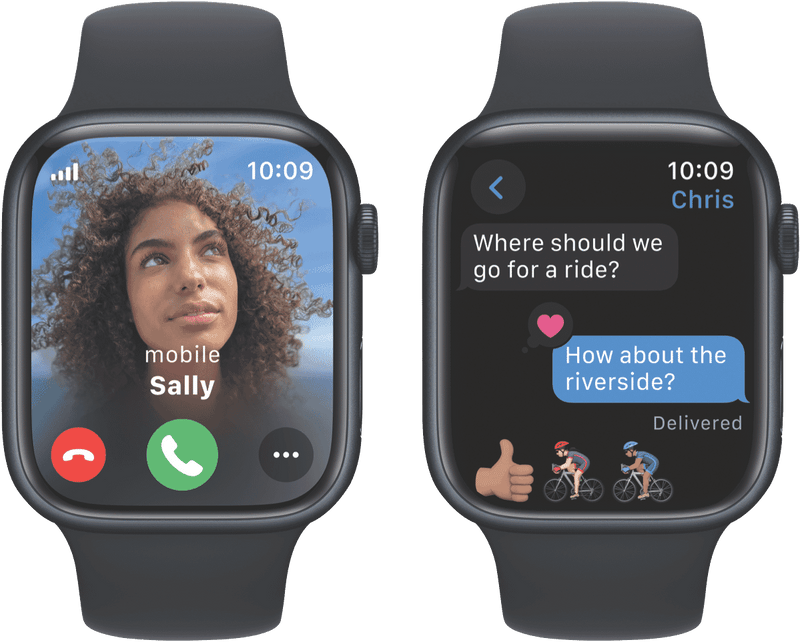 Apple Watch Series9 GPS + Cellular 45mm Midnight Aluminium Case with Midnight Sport Band - M/L