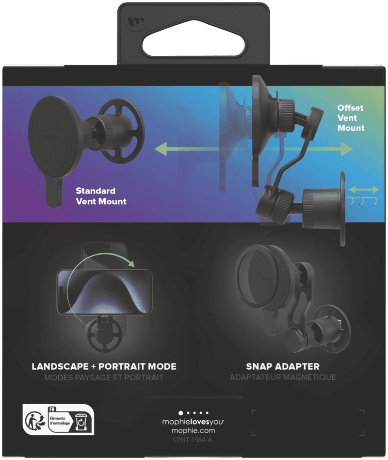 Mophie Snap magnetic car vent mount with extension arm (Non Wireless)
