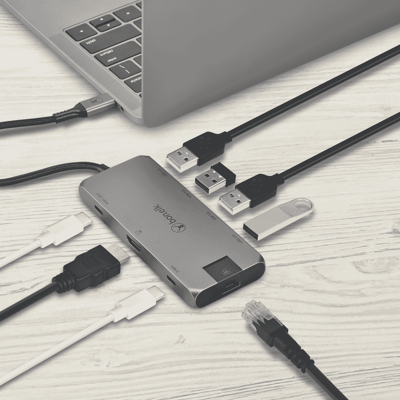 Bonelk Long-Life USB-C to 8in1 Multiport Hub (Space Grey)