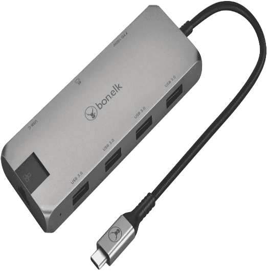 Bonelk Long-Life USB-C to 8in1 Multiport Hub (Space Grey)