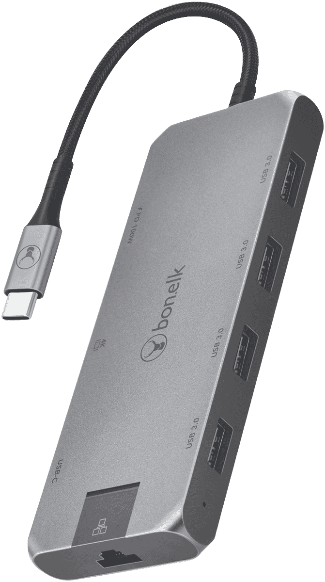 Bonelk Long-Life USB-C to 8in1 Multiport Hub (Space Grey)