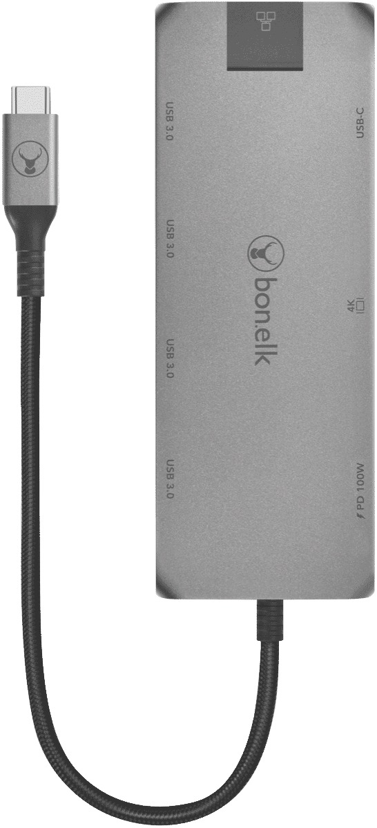 Bonelk Long-Life USB-C to 8in1 Multiport Hub (Space Grey)