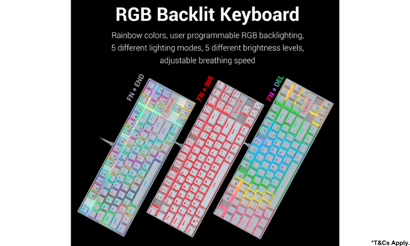 Redragon KUMARA LED RGB Backlit Mechanical Gaming Keyboard